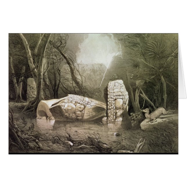 Defektes Mayaidol bei Copan, Guatemala (Vorderseite (Horizontal))