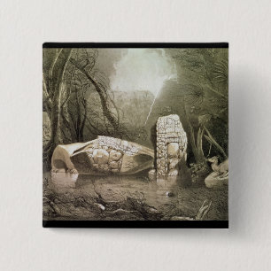 Defektes Mayaidol bei Copan, Guatemala Button