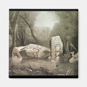 Defektes Mayaidol bei Copan, Guatemala Magnet