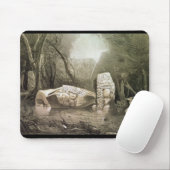 Defektes Mayaidol bei Copan, Guatemala Mousepad (Mit Mouse)