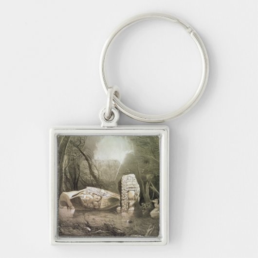 Defektes Mayaidol bei Copan, Guatemala Schlüsselanhänger (Vorne)