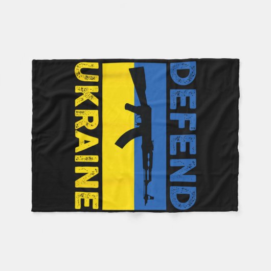 Defend Ukraine - Support Ukraine - Flag Ak-47 Ak-7 Fleecedecke (Vorderseite (Horizontal))