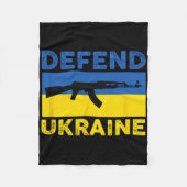 Defend Ukraine - Support Ukraine - Flag Ak-47 Ak-7 Fleecedecke (Vorderseite)