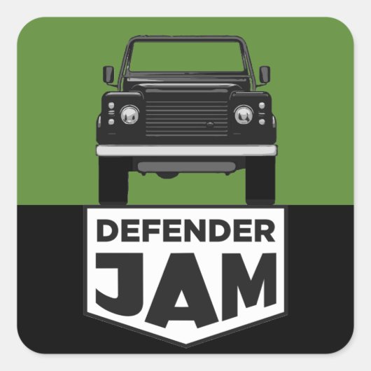 DEFENDER JAM QUADRATISCHER AUFKLEBER (Vorderseite)