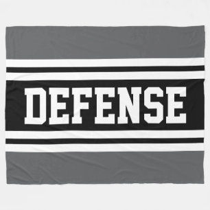 DEFENSE Athletik-Grau Schwarz Weiß Rennstreifen Fleecedecke