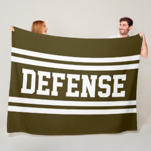 DEFENSE Fette athletische braune weiße Rennstreife Fleecedecke