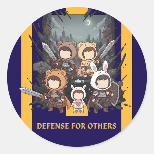 Defense for Others - Little Guardians Runder Aufkleber (Vorderseite)
