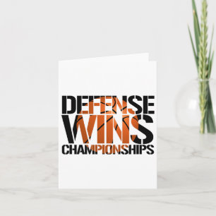 Defense gewinnt Meisterschaften Sketch Team-Logo Karte