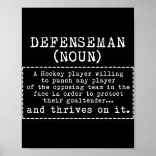Defenseman Definition Ice Hockey Poster