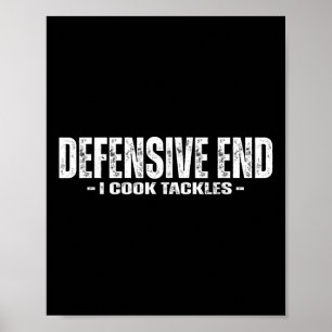 Defensive End (de) Lineman - Funny Football Athlet Poster