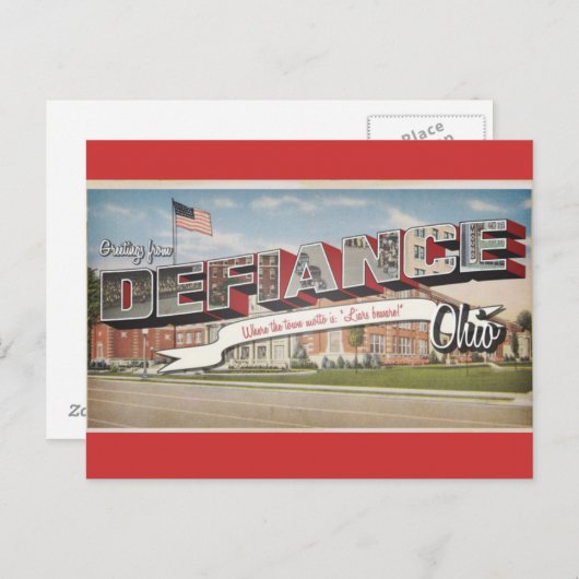 Defiance Ohio Postcard Postkarte (Vorne/Hinten)