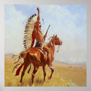 "Defiance" Western Art von Frederic Remington Poster