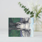 Defiant - Afrikanischer Elefant Postkarte (Stehend Vorderseite)