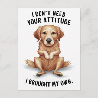 Defiant Dog: Weisheit in Stille Postkarte