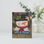 Defiant Snowman Postkarte (Stehend Vorderseite)