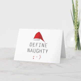 Definiere Naughty Feiertagskarte