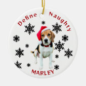 Definieren eines schmutzigen Beagle Hunde Weihnach Keramik Ornament (Vorne)