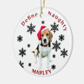 Definieren eines schmutzigen Beagle Hunde Weihnach Keramik Ornament (Links)