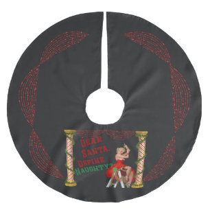 Definieren eines Vintagen Button-Up Girl Weihnacht Polyester Weihnachtsbaumdecke