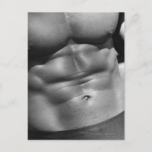 Definierter Bauch des Bodybuilders Postkarte (Vorderseite)