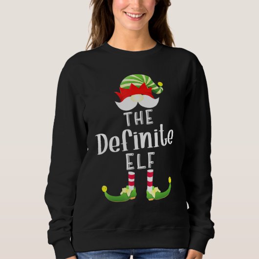 Definite Elf Group Christmas Pajama Party Sweatshirt (Vorderseite)