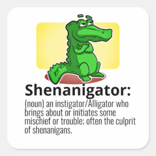 Definition-Alligator für Text/Farbe Quadratischer Aufkleber