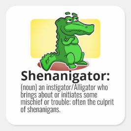 Definition-Alligator für Text-/Farbschenklammer Quadratischer Aufkleber