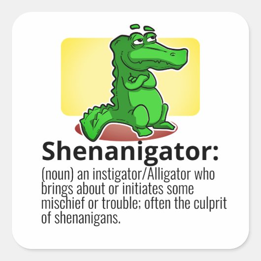 Definition-Alligator für Text-/Farbschenklammer Quadratischer Aufkleber (Vorderseite)