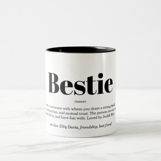 Definition benutzerdefinierter Fun-Bestie Zweifarbige Tasse (Mittel)