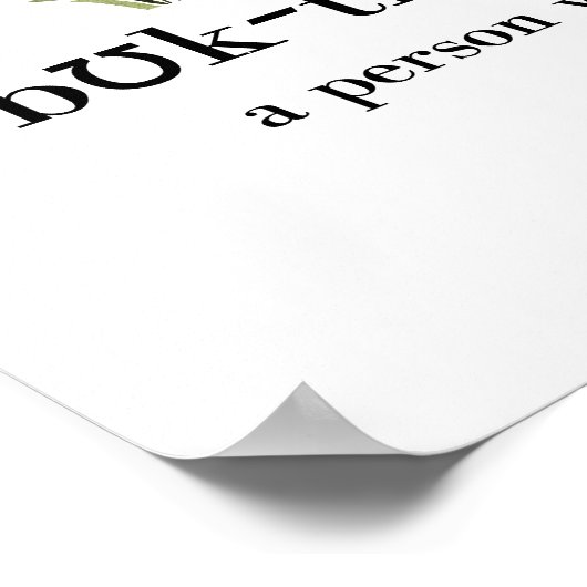 Definition "Booktrovert" Poster (Ecke)