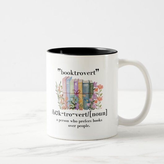 Definition "Booktrovert" Zweifarbige Tasse (Rechts)