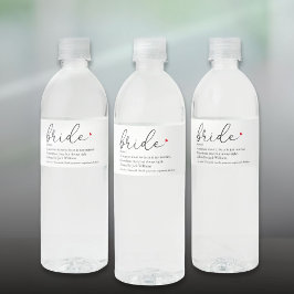 Definition, Brautparty, Hochzeit Wasserflaschenetikett