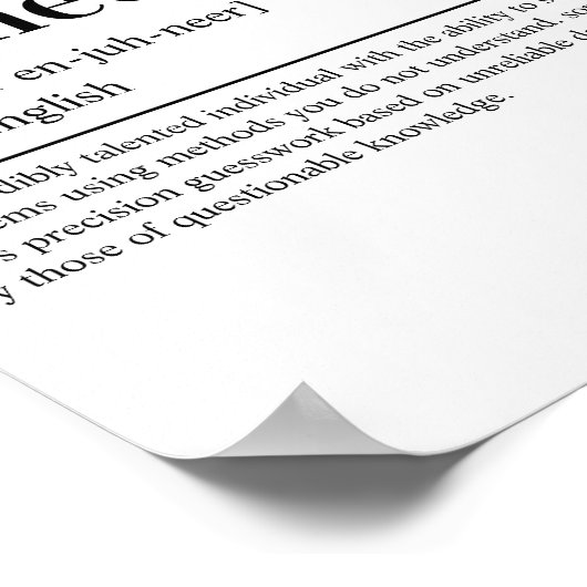 Definition-Coder für Minimalistische Software-Engi Poster (Ecke)