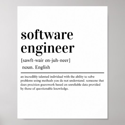 Definition-Coder für Minimalistische Software-Engi Poster (Vorne)