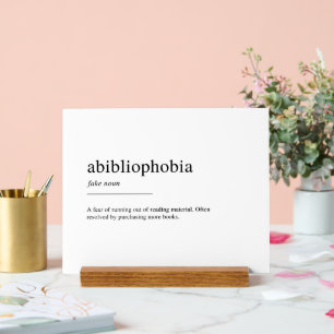 Definition der Abibliophobie Acrylschild