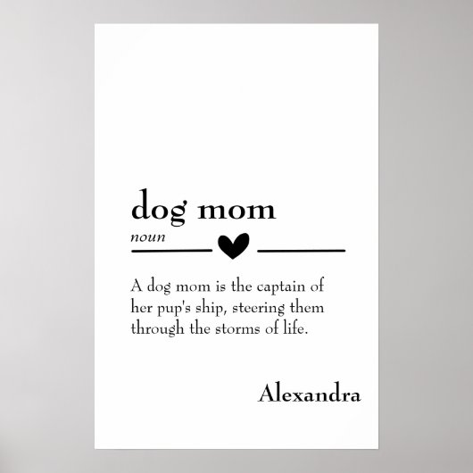 Definition der benutzerdefinierten "Dog-Mama" Poster (Vorne)