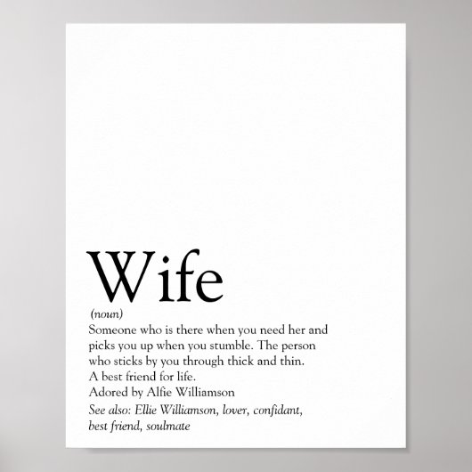 Definition der besten Ehefrau der Welt Poster (Vorne)