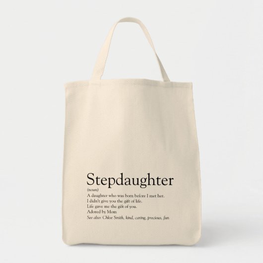 Definition der besten Steptochter der Welt Tragetasche (Vorne)