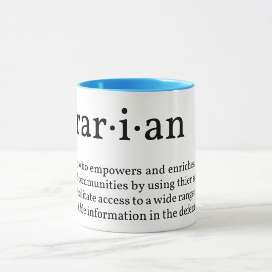 Definition der Bibliothekarität Tasse (Zentrum)