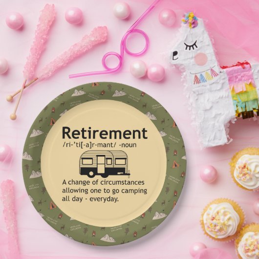 Definition der Camping-Rente Pappteller (Party)