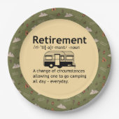 Definition der Camping-Rente Pappteller (Vorderseite)