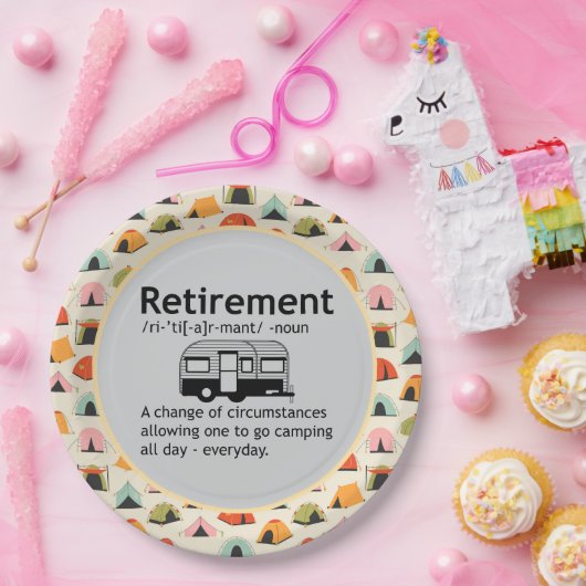 Definition der Camping-Rente Pappteller (Party)