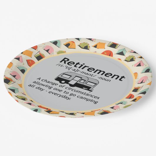 Definition der Camping-Rente Pappteller (Schrägansicht)