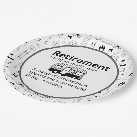 Definition der Camping-Rente Pappteller (Schrägansicht)