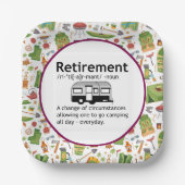 Definition der Camping-Rente Pappteller (Vorderseite)