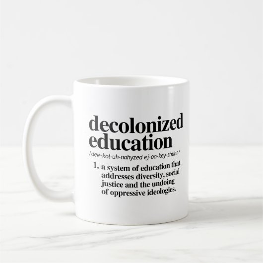 Definition der dekolonialisierten Bildung Kaffeetasse (Links)