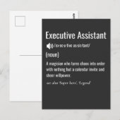 Definition der Executive Assistant Postkarte (Vorne/Hinten)