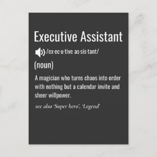 Definition der Executive Assistant Postkarte