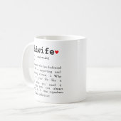 Definition der Hebamme, Geschenk der Hebamme, Kaffeetasse (Vorderseite Links)