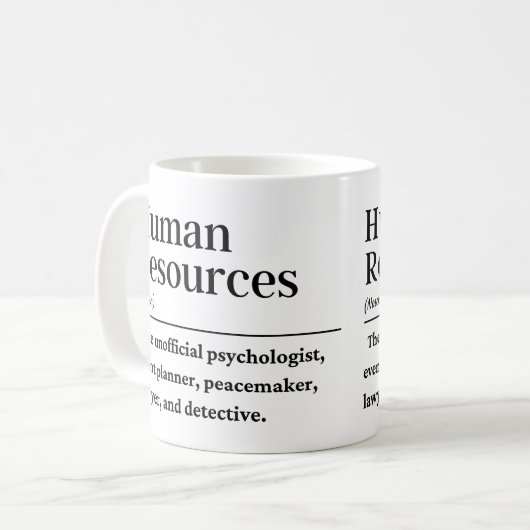 Definition der Humanressourcen Kaffeetasse (Vorderseite Links)